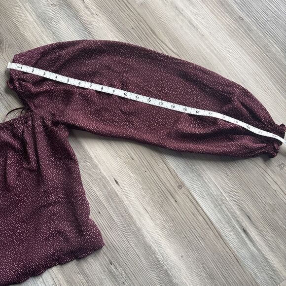 Abercrombie & Fitch Blouse Size Small Polka dots Smocked Puff Sleeve Size Medium - Picture 7 of 7